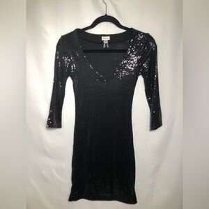 - Womens Black Sequins Dress. Extra Small. Like New. Stretchy. 12” pit to …